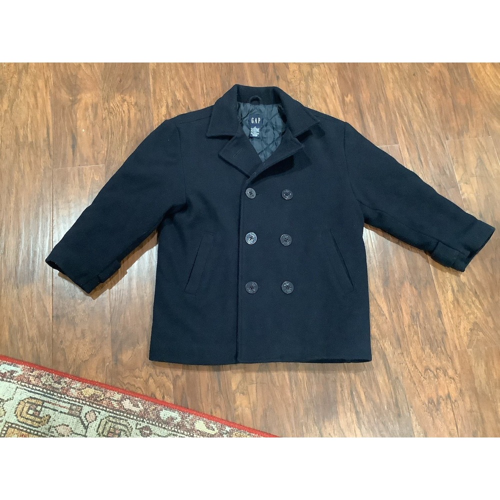Gap Blue Wool Double Breasted Peacoat Mens Size Small